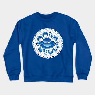 Romantic blue flowers and leaves (5) Crewneck Sweatshirt